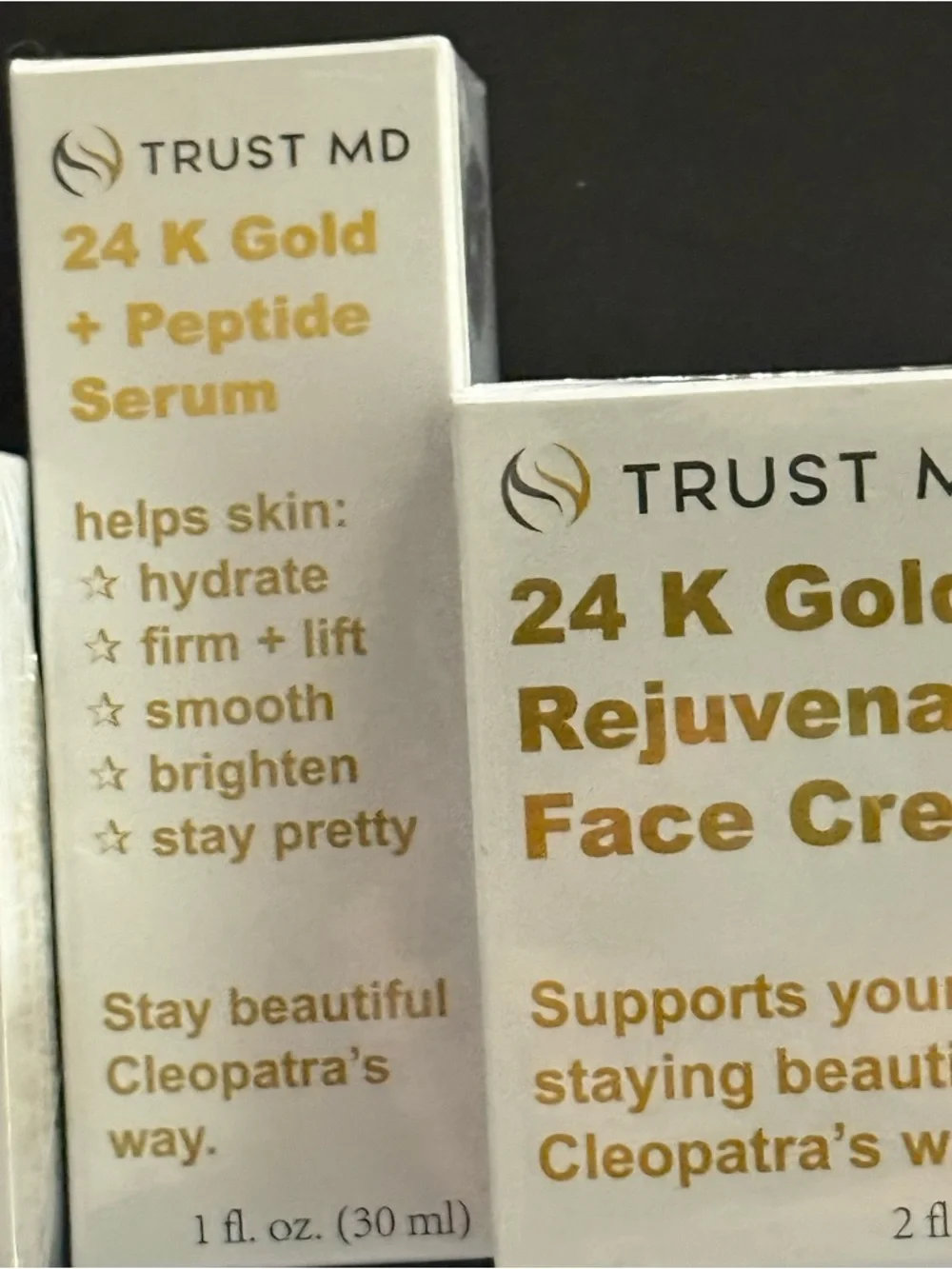 TRUST MD 24K Gold Face Cream, Face Mask & Peptide Serum Skincare Set